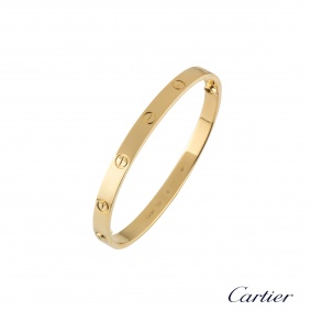 Cartier Yellow Gold Plain Love Bracelet Size 18 B6035518